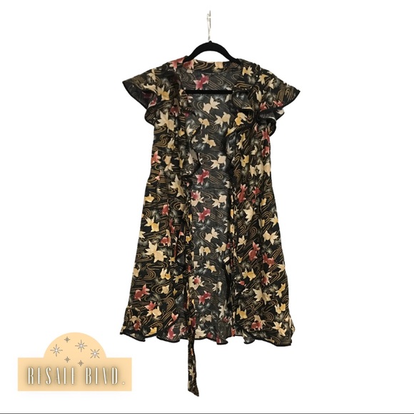 Koi print wrap dress/cover up, M - Picture 3 of 3